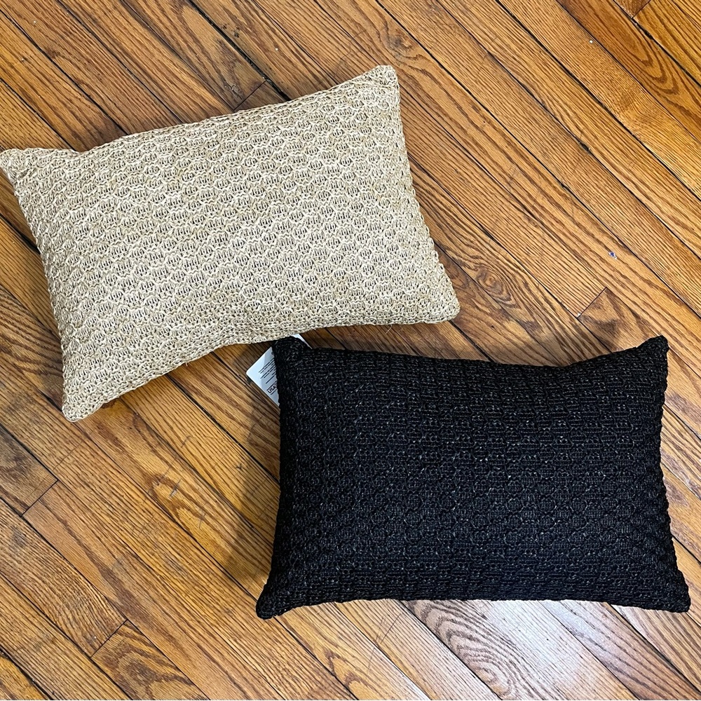 Better Homes And Gardens Textured Tan and Black Pillows